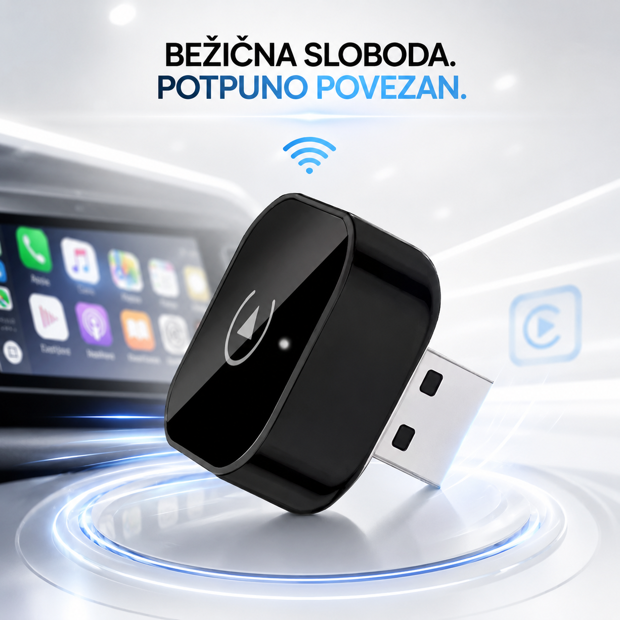 Wireless Apple CarPlay & Android Auto Adapter – Bežični Adapter za Auto