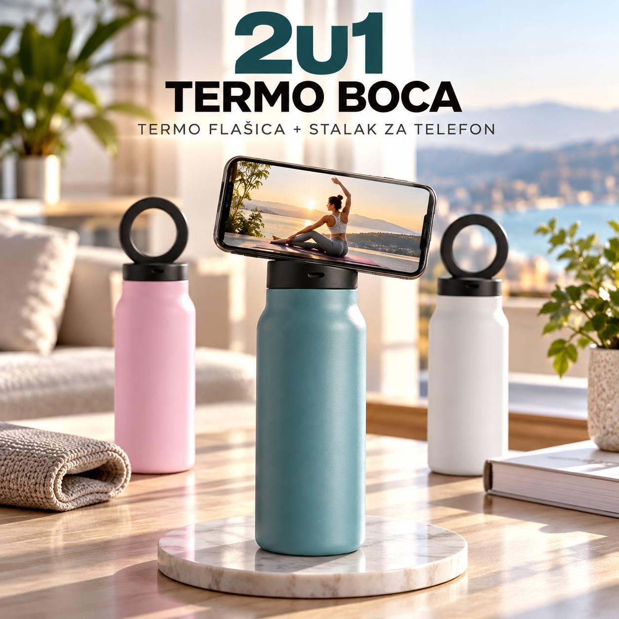 2u1 Termos Boca sa Stalkom za Mobilni Telefon – Inox Vakum Flašica