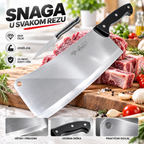 MASIVNA INOX SATARA 30 CM – AUS-8 ČELIK, 1,3 KG | Profesionalna Satara za Meso i Kosti