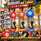 Lančana Flanšencug Dizalica 1T, 2T i 3T – Ručna Dizalica za Podizanje Tereta