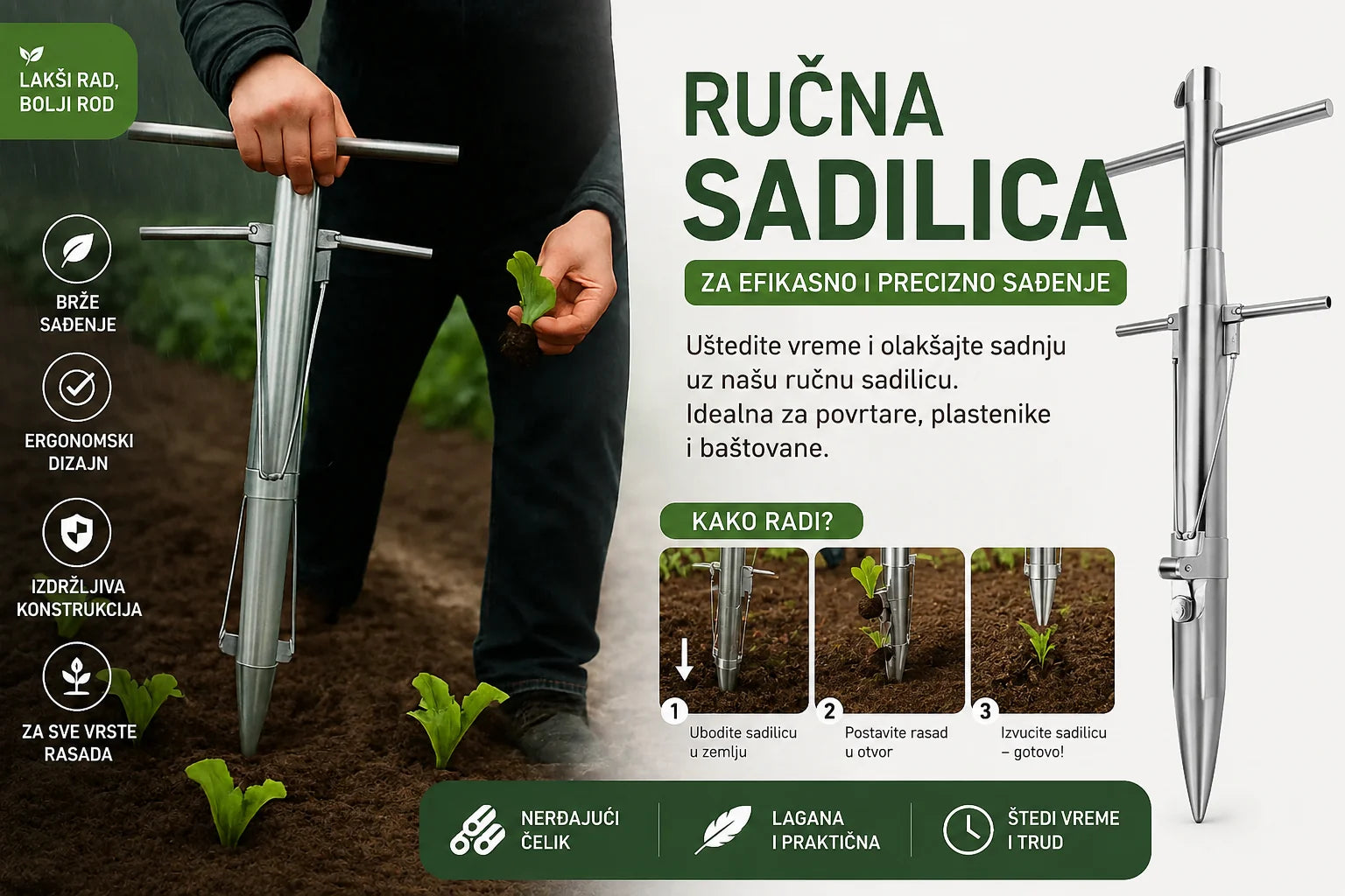 Profesionalni Alat za Brzu i Preciznu Sadnju