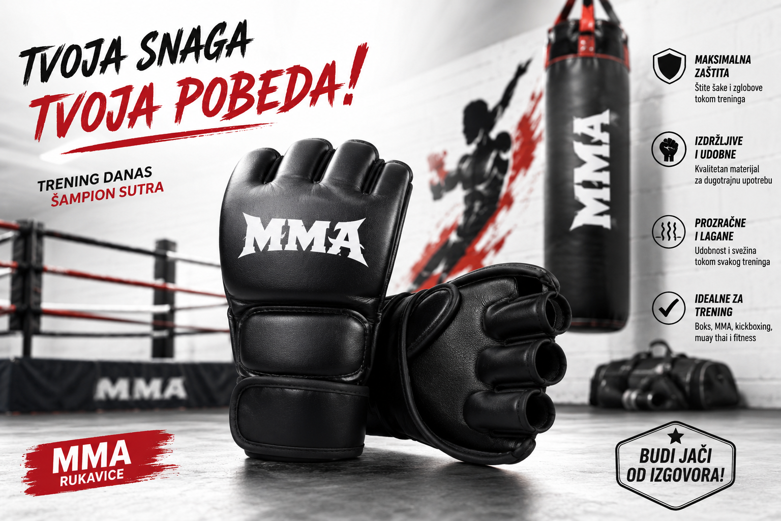 MMA rukavice za kikbox, dzak