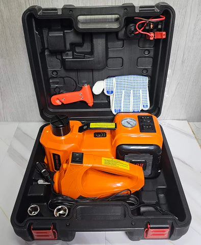 Set za auto aku odvijac kompresor dizalica baterijska lampa 4u1