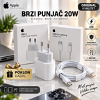 rzi Punjač 20W sa Originalnim Kablom na Poklon – Fast Charger za Telefon, USB Brzo Punjenje