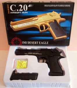 Pistolj za airsoft C20 metalni Desert Eagle + prigusivac